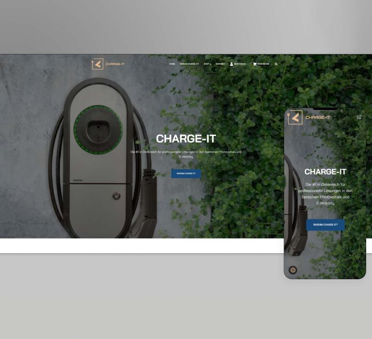 Referenz Web-Auftritt - charge-it Online-Shop für E-Mobility und Balkonkraftwerke